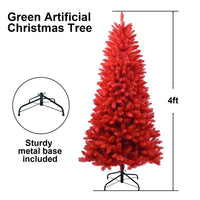HKM-919891 Red PVC Christmas Tree – Available in 4FT, 5FT, 6FT, and 7FT with Up to 1066 Tips