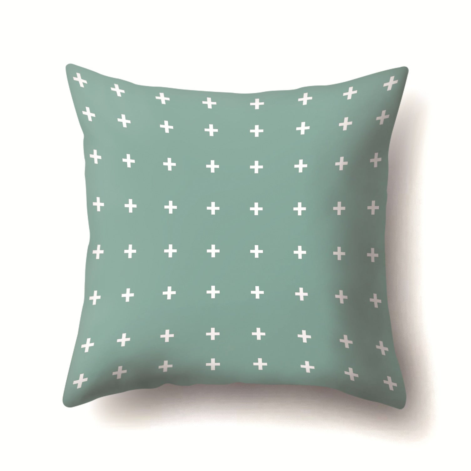 HKM-920147 Customizable Green Polyester Pillowcase – Digitally Printed Front, White Back, 45cm x 45cm