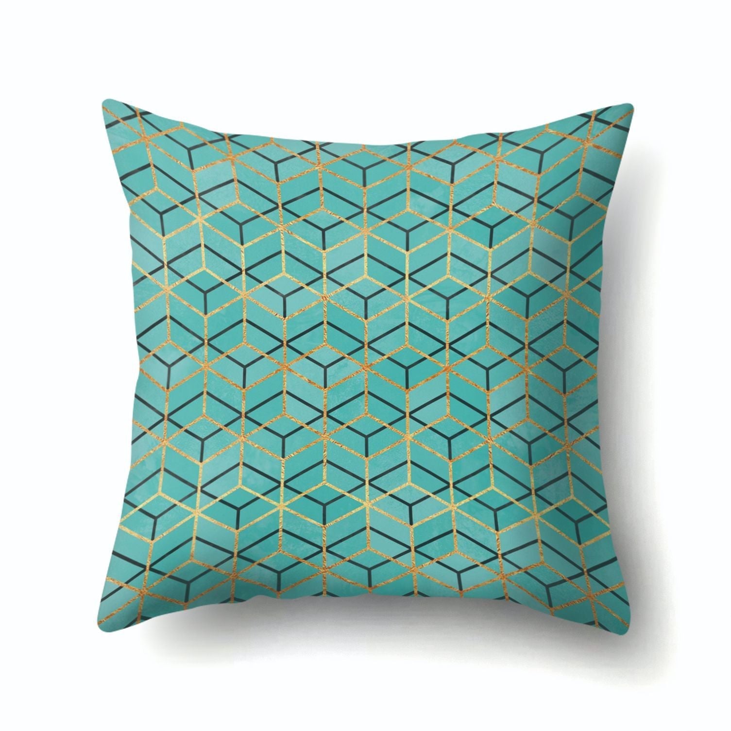 HKM-920147 Customizable Green Polyester Pillowcase – Digitally Printed Front, White Back, 45cm x 45cm