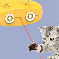 HKM-920211 Electric Robot Laser Cat Toy USB Charging Feather Teasing Cat Stick Rechargeable Intelligent Funny Pet Toys