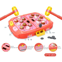 HKM-920403 Electric Whack a Mole Game for Kids - Interactive Pounding Bench with Lights and Music, Educational Toy for Ages 2-4