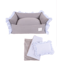 HKM-920595 Removable & Washable Cotton Pet Nest with Soft Cushion - Gray & Khaki Options