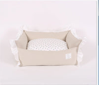 HKM-920595 Removable & Washable Cotton Pet Nest with Soft Cushion - Gray & Khaki Options
