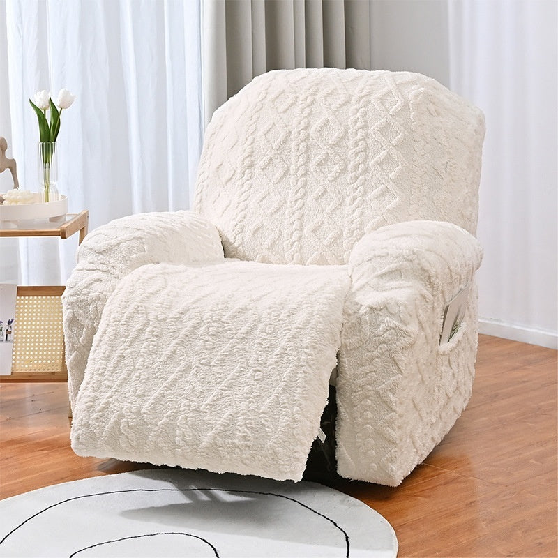 HKM-920659 Chivas Single Elastic Recliner Sofa Cover - All-Inclusive Modern Slipcover in Light Gray, Gold, Beige, Army Green