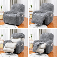 HKM-920659 Chivas Single Elastic Recliner Sofa Cover - All-Inclusive Modern Slipcover in Light Gray, Gold, Beige, Army Green