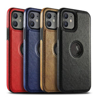 HKM-920851 Leather Mobile Phone Case for Apple 12 Series - Stylish Anti-Fall Protection