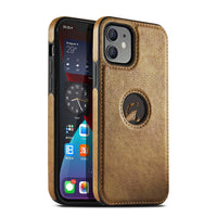 HKM-920851 Leather Mobile Phone Case for Apple 12 Series - Stylish Anti-Fall Protection