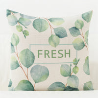 HKM-920979 Artistic Leaf Pattern Blended Fabric Pillow Cover - Plant Leaf Series