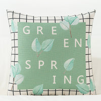 HKM-920979 Artistic Leaf Pattern Blended Fabric Pillow Cover - Plant Leaf Series