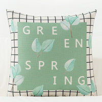 HKM-920979 Artistic Leaf Pattern Blended Fabric Pillow Cover - Plant Leaf Series