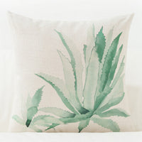 HKM-920979 Artistic Leaf Pattern Blended Fabric Pillow Cover - Plant Leaf Series