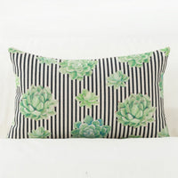 HKM-920979 Artistic Leaf Pattern Blended Fabric Pillow Cover - Plant Leaf Series
