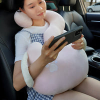 HKM-921043 Cute Cartoon Animal Hug Pillow - Light Cat, Toast, Rabbit, Capybara, Dinosaur, Dark Green Cat, 65cm