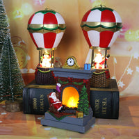 HKM-921043 Luminous Christmas Fireplace Night Lamp - Decorative Resin Ornament