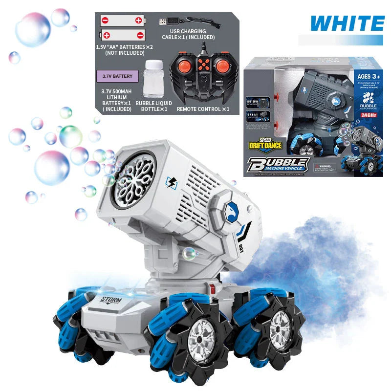 HKM-921171 Remote Control Bubble Blowing Stunt Tank Toy for Indoor and Outdoor Fun