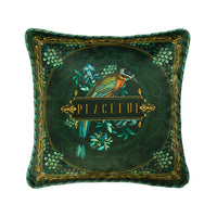 HKM-921299 European Style Retro Square Pillowcase with Fringe and Piping - 45cm x 45cm
