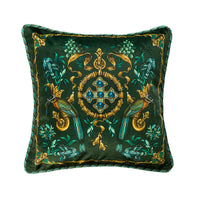 HKM-921299 European Style Retro Square Pillowcase with Fringe and Piping - 45cm x 45cm