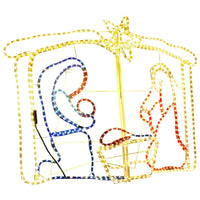 HKM-921555 Illuminated Nativity Scene with 240 Multicolor LEDs, Weather-Resistant Christmas Decoration, 116x41x87 cm