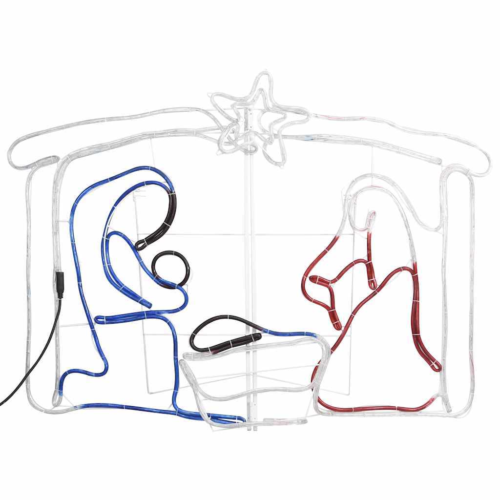 KTX-921555 Illuminated Nativity Scene with 240 Multicolor LEDs, Weather-Resistant Christmas Decoration, 116x41x87 cm