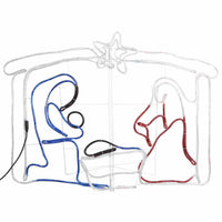 HKM-921555 Illuminated Nativity Scene with 240 Multicolor LEDs, Weather-Resistant Christmas Decoration, 116x41x87 cm