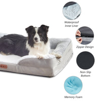 HKM-921555 Universal Detachable Memory Foam Pet Bed for Cats and Dogs - Light Gray-Blue, Multiple Sizes Available