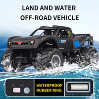 HKM-921747 2.4G Electric RC Amphibious Off-Road Vehicle with 360° 4WD, LED Lights, and Remote Controller