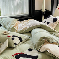 HKM-921747 Cartoon Cute Style Pure Cotton Sanding Duvet Cover and Bed Sheet Set