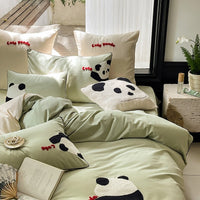 HKM-921747 Cartoon Cute Style Pure Cotton Sanding Duvet Cover and Bed Sheet Set