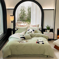 HKM-921747 Cartoon Cute Style Pure Cotton Sanding Duvet Cover and Bed Sheet Set