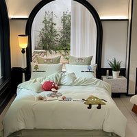 HKM-921747 Cartoon Cute Style Pure Cotton Sanding Duvet Cover and Bed Sheet Set