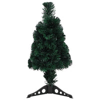 HKM-921875 Slim Fiber Optic Christmas Tree with Stand - 64 cm, Green, Multicolor Lights