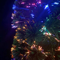 HKM-921875 Slim Fiber Optic Christmas Tree with Stand - 64 cm, Green, Multicolor Lights