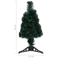 HKM-921875 Slim Fiber Optic Christmas Tree with Stand - 64 cm, Green, Multicolor Lights