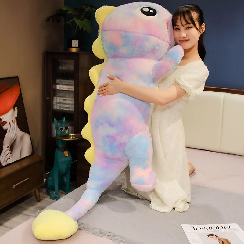 KTX-922003 Colorful Large Dinosaur Plush Toy - Soft Stuffed Animal Pillow for Kids' Bedrooms (80-170cm)