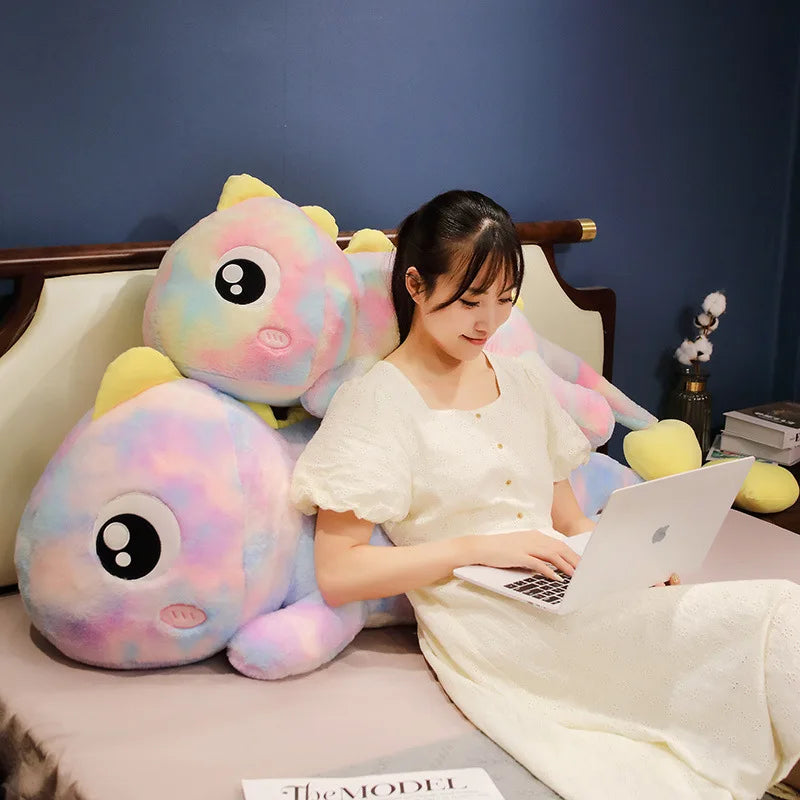 KTX-922003 Colorful Large Dinosaur Plush Toy - Soft Stuffed Animal Pillow for Kids' Bedrooms (80-170cm)