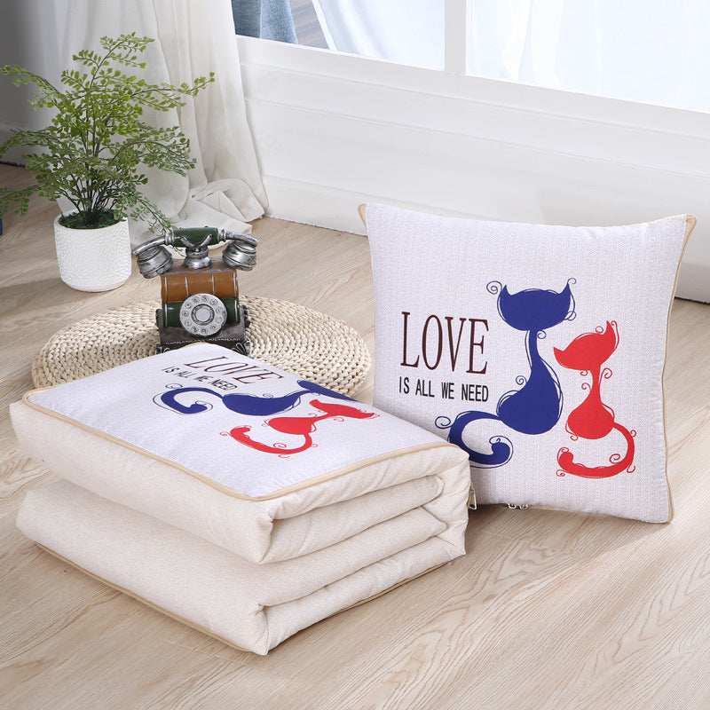 HKM-922067 Multifunctional Quilted Cotton and Linen Pillow, 50cm x 50cm, Versatile Home Decor
