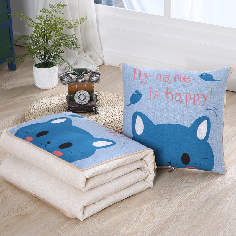 HKM-922067 Multifunctional Quilted Cotton and Linen Pillow, 50cm x 50cm, Versatile Home Decor