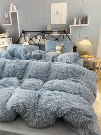 HKM-922067 Winter Mink Velvet Bed Set - Thermal Storage, 4-Piece Collection for Various Bed Sizes