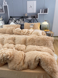 HKM-922067 Winter Mink Velvet Bed Set - Thermal Storage, 4-Piece Collection for Various Bed Sizes