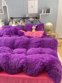 HKM-922067 Winter Mink Velvet Bed Set - Thermal Storage, 4-Piece Collection for Various Bed Sizes