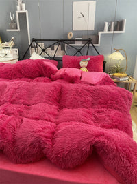 HKM-922067 Winter Mink Velvet Bed Set - Thermal Storage, 4-Piece Collection for Various Bed Sizes