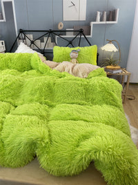 HKM-922067 Winter Mink Velvet Bed Set - Thermal Storage, 4-Piece Collection for Various Bed Sizes