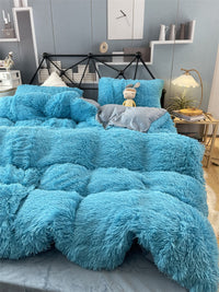 HKM-922067 Winter Mink Velvet Bed Set - Thermal Storage, 4-Piece Collection for Various Bed Sizes