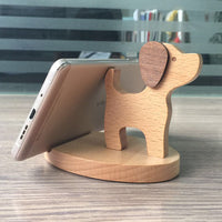 HKM-922131 Beech Wood Lazy Phone Holder - Creative Resin Mobile Stand with Custom Lettering Options