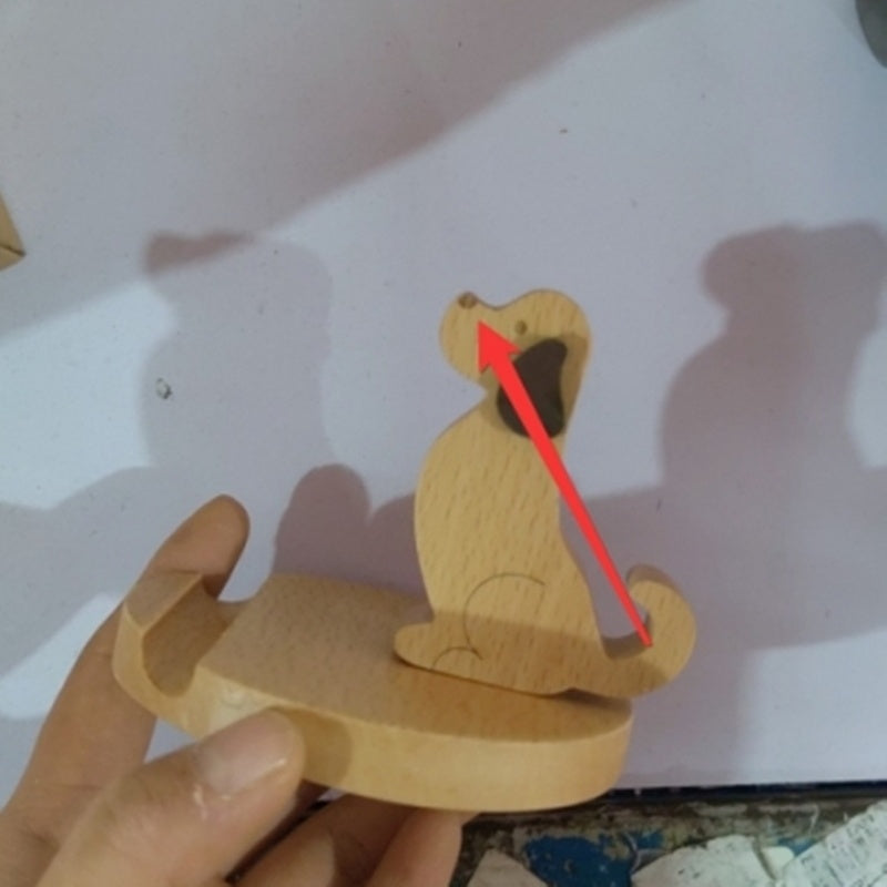 HKM-922131 Beech Wood Lazy Phone Holder - Creative Resin Mobile Stand with Custom Lettering Options