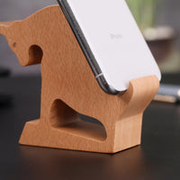 HKM-922131 Beech Wood Lazy Phone Holder - Creative Resin Mobile Stand with Custom Lettering Options