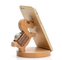 HKM-922131 Beech Wood Lazy Phone Holder - Creative Resin Mobile Stand with Custom Lettering Options