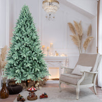 HKM-922195 Blue Hybrid PE/PVC Christmas Tree - 6ft, 7.5ft, 8ft Options Available, Automatic Assembly, Steel Wire Frame
