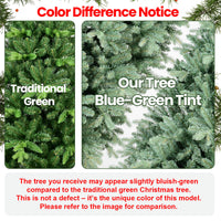 HKM-922195 Blue Hybrid PE/PVC Christmas Tree - 6ft, 7.5ft, 8ft Options Available, Automatic Assembly, Steel Wire Frame