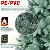 HKM-922195 Blue Hybrid PE/PVC Christmas Tree - 6ft, 7.5ft, 8ft Options Available, Automatic Assembly, Steel Wire Frame